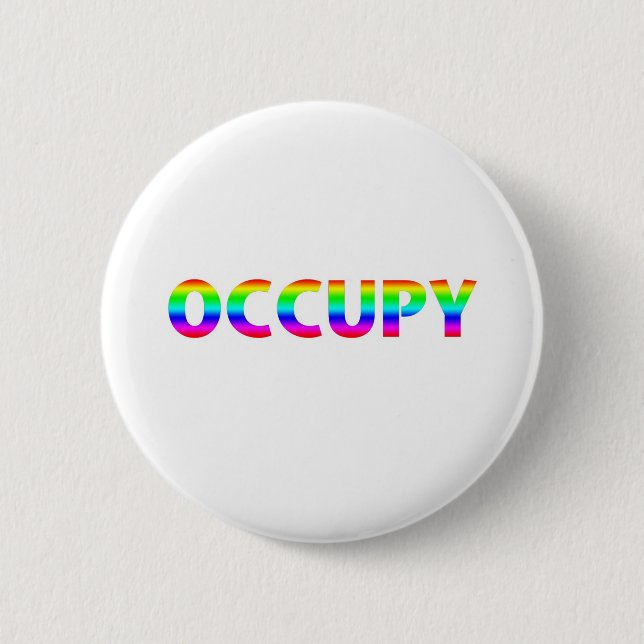 Chapa Redonda De 5 Cm Occupy Rainbow (Anverso)