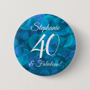 Chapa Redonda De 5 Cm Ocean Blue 40 y fabulosa fiesta de cumpleaños