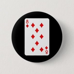 Chapa Redonda De 5 Cm Ocho Diamantes Jugando Cartas Vestidos De Hallowee