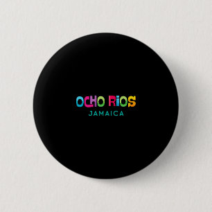 Chapa Redonda De 5 Cm Ocho Ríos Jamaica Diseño Tropical Retro
