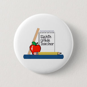 Chapa Redonda De 5 Cm Octavo profesor del grado (cuaderno)