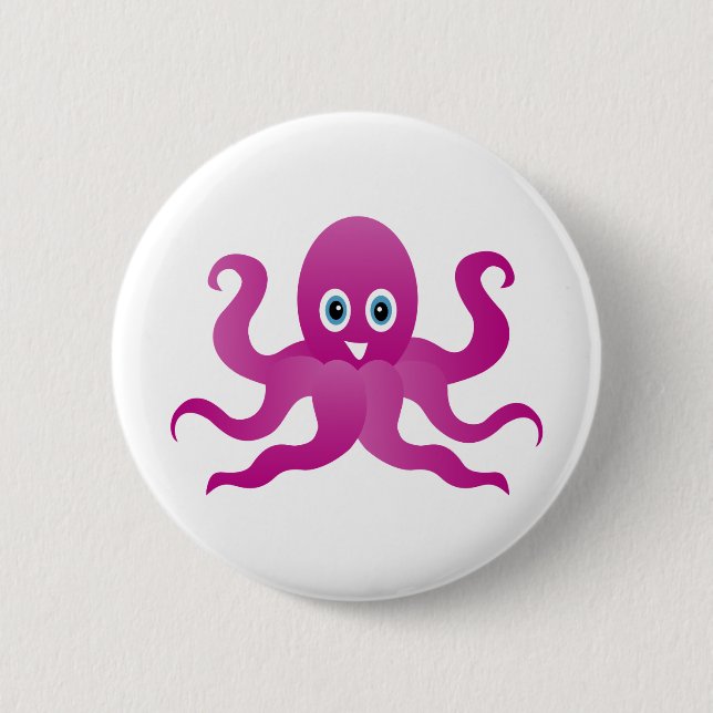 Chapa Redonda De 5 Cm Octope morado divertido (Anverso)