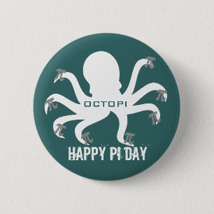 Chapa Redonda De 5 Cm Octopi Pi Day