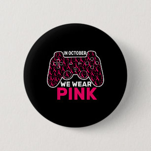 Chapa Redonda De 5 Cm Octubre Se Usa Cáncer De Mama Rosado Jugando A Los