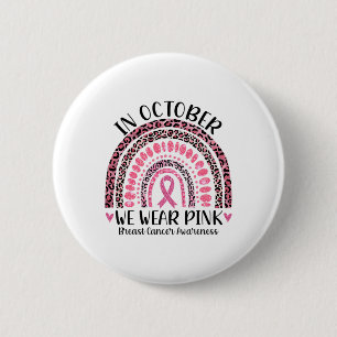 Chapa Redonda De 5 Cm Octubre Usamos Awarene De Cáncer De Mama De Leopar