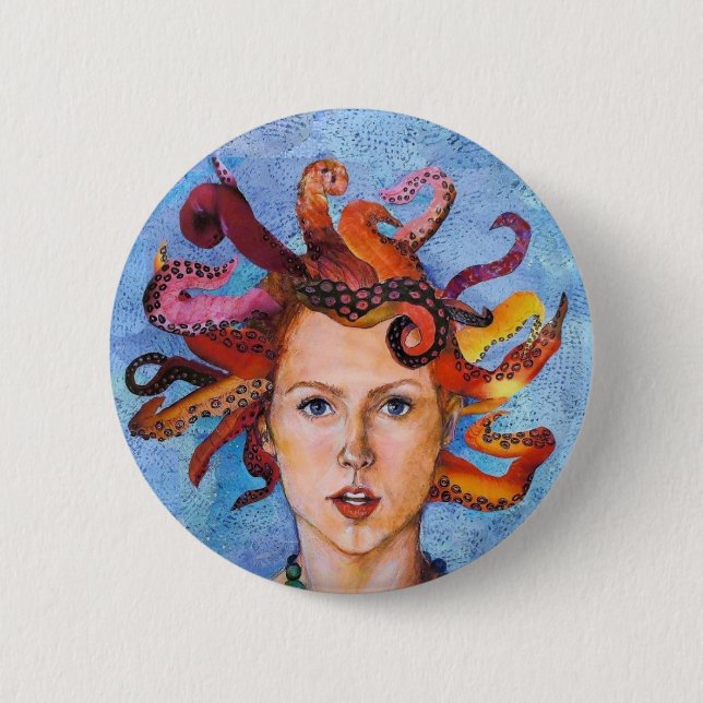 Chapa Redonda De 5 Cm Octupi mi mente (Anverso)