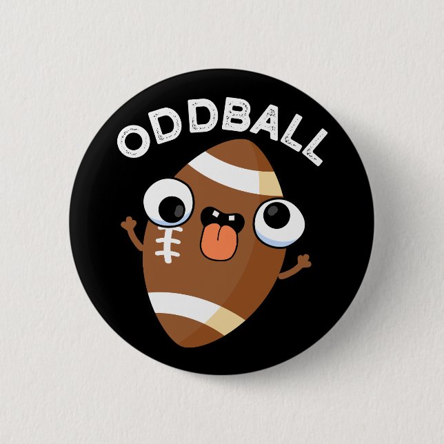 Chapa Redonda De 5 Cm Oddball Funny Football Pun Dark BG (Anverso)