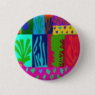 Chapa Redonda De 5 Cm Ode to Matisse Collage
