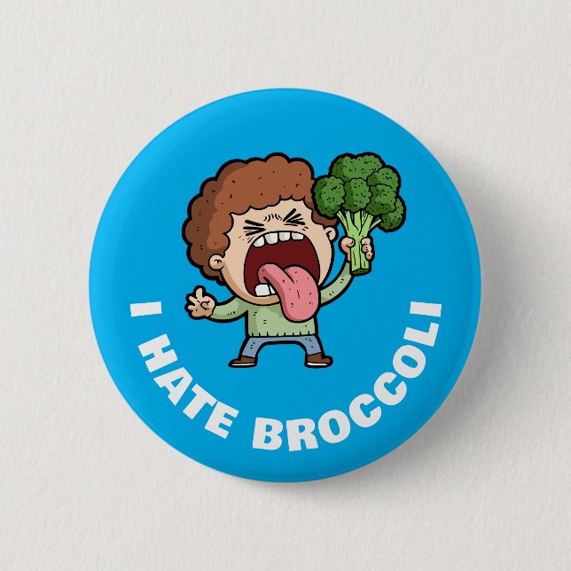 Chapa Redonda De 5 Cm Odio a Broccoli (Anverso)