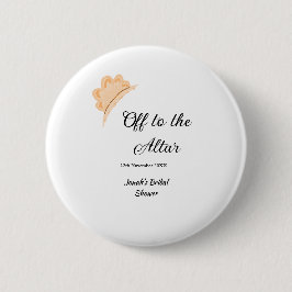 Chapa Redonda De 5 Cm Off to the altar orange cap hat bridal shower name