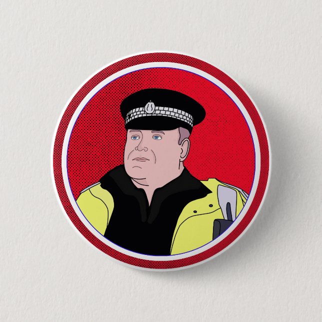 Chapa Redonda De 5 Cm Oficial de policía (Anverso)