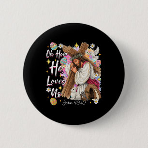 Chapa Redonda De 5 Cm Oh Cuánto Nos Ama Dios Jesús Pascua Cristiana Día 