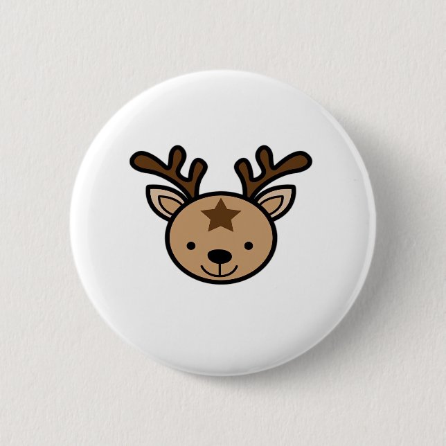 Chapa Redonda De 5 Cm Oh Cute Deer Minimal Design  (Anverso)