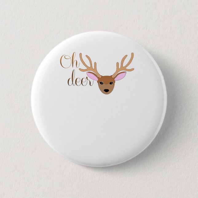 Chapa Redonda De 5 Cm Oh Deer Artistic Style  (Anverso)