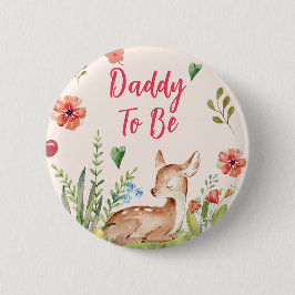 Chapa Redonda De 5 Cm Oh Deer Baby Shower Daddy To Be Button