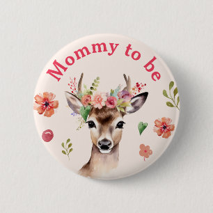 Chapa Redonda De 5 Cm Oh Deer Baby Shower Mami To Be Button