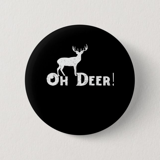 Chapa Redonda De 5 Cm Oh Deer Clean Graphic Style  (Anverso)