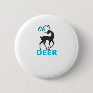 Chapa Redonda De 5 Cm Oh Deer Diseño Minimalista