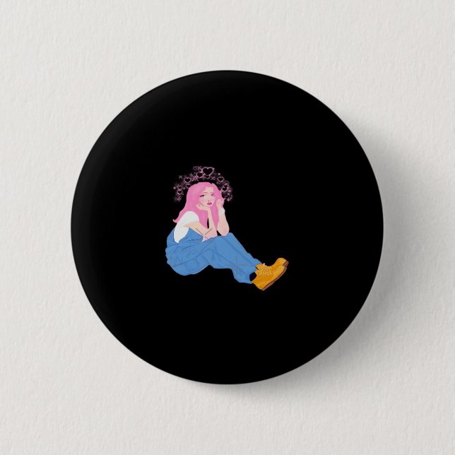 Chapa Redonda De 5 Cm Oh Deer Graphic Artistic Design  (Anverso)