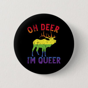 Chapa Redonda De 5 Cm Oh Deer Im Queer Rainbow Lgbt Orgullo Gay Panual L