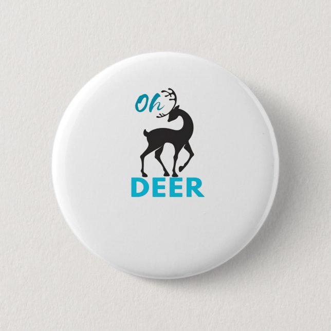 Chapa Redonda De 5 Cm Oh Deer Minimal Design  (Anverso)