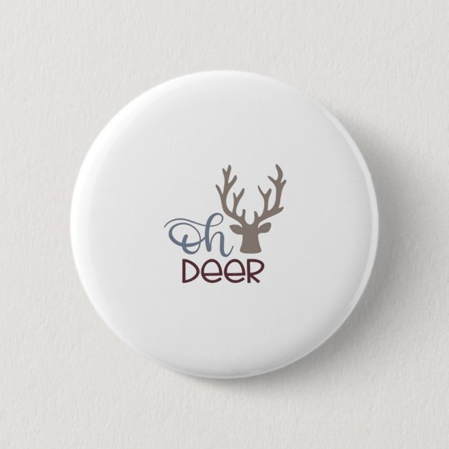 Chapa Redonda De 5 Cm Oh Deer Retro Classic Design  (Anverso)