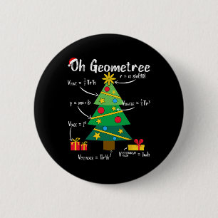 Chapa Redonda De 5 Cm Oh geometree divertida navidad árbol geometría mat