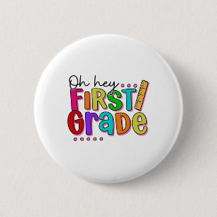 Chapa Redonda De 5 Cm Oh Hola Primer Grado Ck Para Regreso a Clases Para