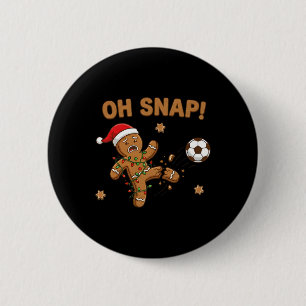 Chapa Redonda De 5 Cm Oh Snap Hombre de Jengibre Navidad Fútbol 