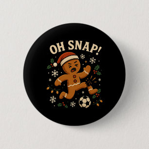 Chapa Redonda De 5 Cm Oh Snap Hombre de Jengibre Navidad Fútbol _1