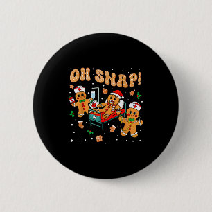 Chapa Redonda De 5 Cm Oh Snap Pan de Jengibre Enfermera Divertida Enferm