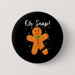 Chapa Redonda De 5 Cm Oh Snap Pan de Jengibre Galleta Divertida Hornear