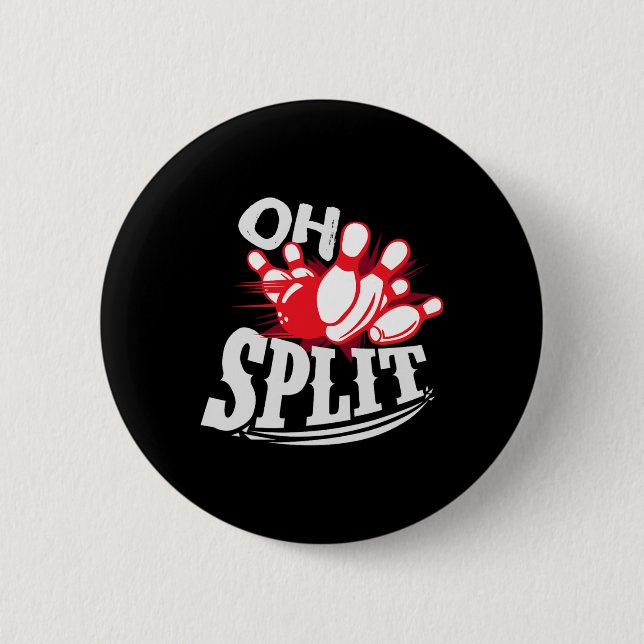 Chapa Redonda De 5 Cm ¡Oh Split! Divertida Bowling League (Anverso)