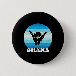 Chapa Redonda De 5 Cm Ohana Hawái Hola Aloha Isla Hawaiana Shaka Retro 
