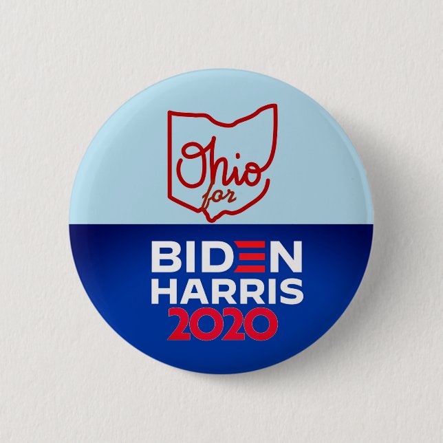 Chapa Redonda De 5 Cm Ohio para Biden Harris 2020 (Anverso)