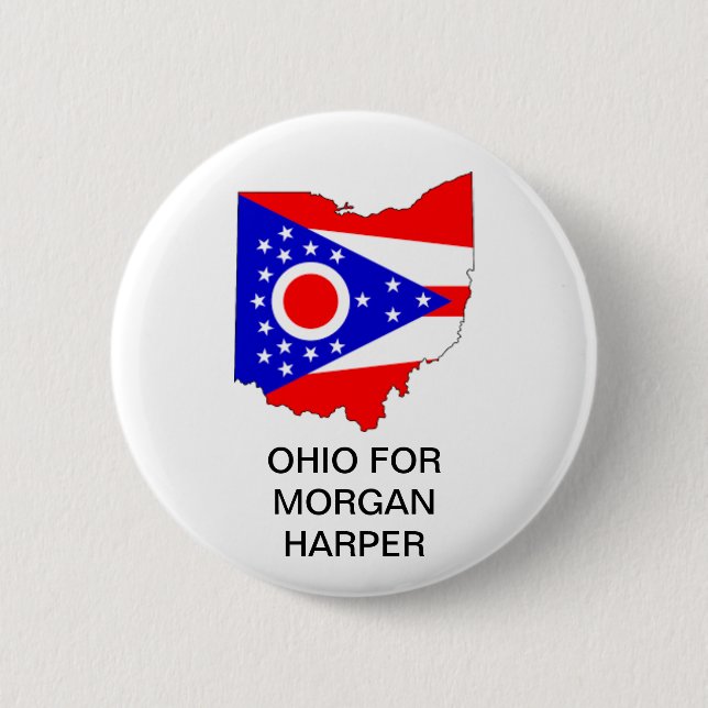 Chapa Redonda De 5 Cm OHIO para MORGAN HARPER SENATE Button (Anverso)