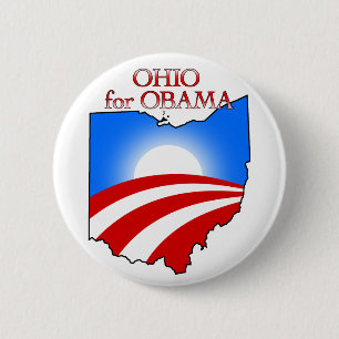 Chapa Redonda De 5 Cm Ohio para Obama