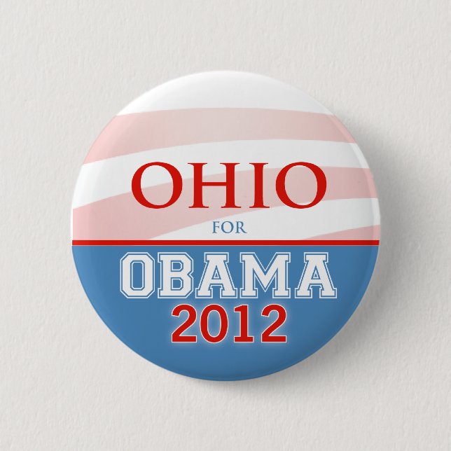 Chapa Redonda De 5 Cm OHIO para Obama 2012 (Anverso)