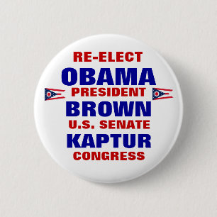 Chapa Redonda De 5 Cm Ohio para Obama Brown Kaptur