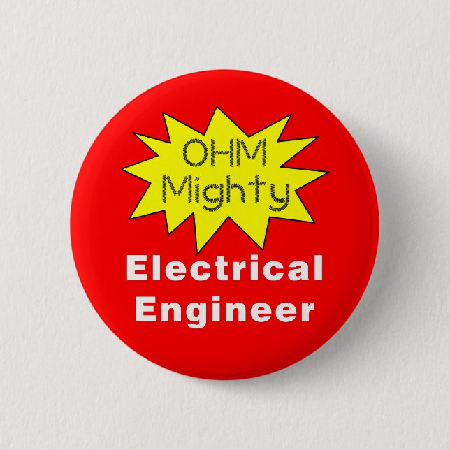 Chapa Redonda De 5 Cm Ohm Poderoso Ingeniero Eléctrico (Anverso)