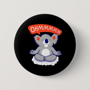 Chapa Redonda De 5 Cm Ohmmm Yoga Koala Té I Meditación Relajación