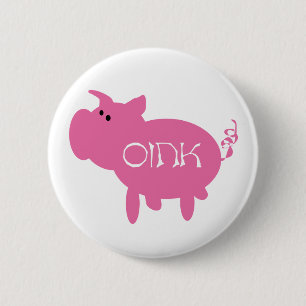 Chapa Redonda De 5 Cm Oink camisetas y regalos rosados del cerdo
