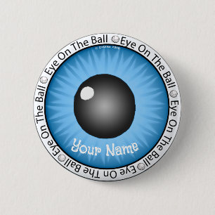 Chapa Redonda De 5 Cm Ojo Azul En Ball Golfer