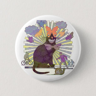 Chapa Redonda De 5 Cm Ojos conseguidos de la mariposa del gatito