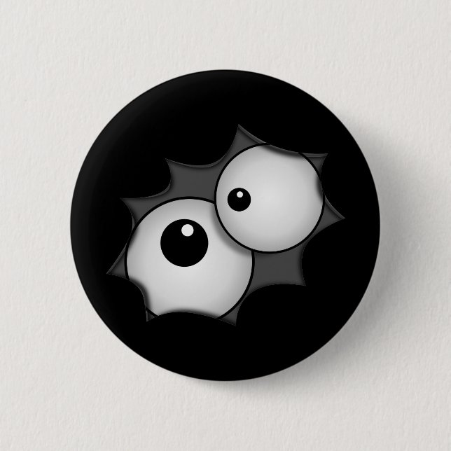 Chapa Redonda De 5 Cm Ojos locos del dibujo animado (Anverso)