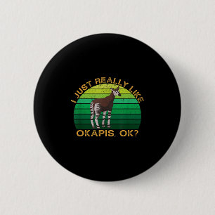 Chapa Redonda De 5 Cm Okapi Funny Animal Cita Con Diseño De Forma Vintag