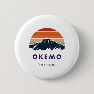 Chapa Redonda De 5 Cm Okemo Vermont Esquí Snowboard Hikers Regalos Para