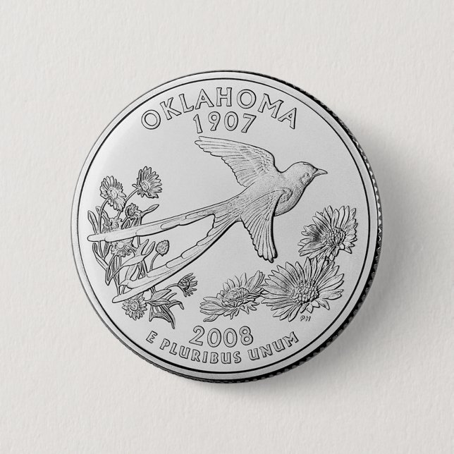 Chapa Redonda De 5 Cm Oklahoma (Anverso)