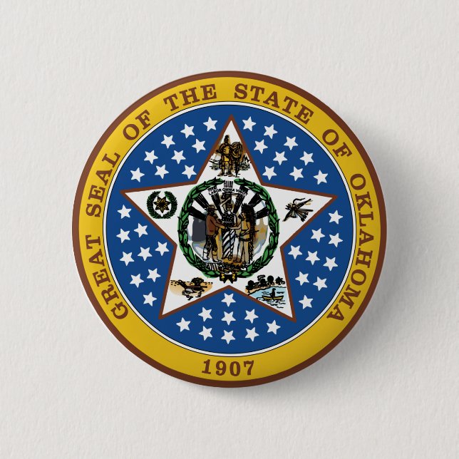 Chapa Redonda De 5 Cm Oklahoma Great Seal (Anverso)