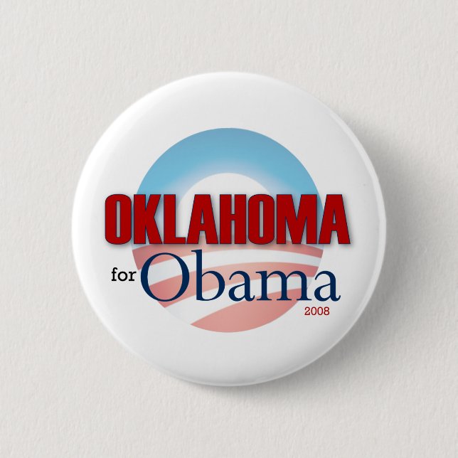Chapa Redonda De 5 Cm OKLAHOMA para Obama (Anverso)